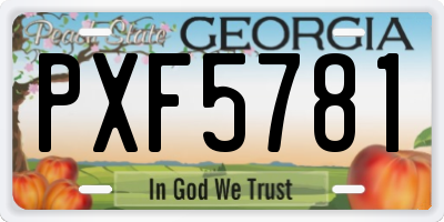 GA license plate PXF5781