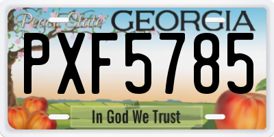 GA license plate PXF5785