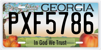 GA license plate PXF5786