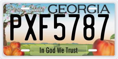 GA license plate PXF5787