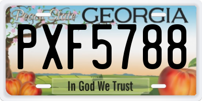 GA license plate PXF5788