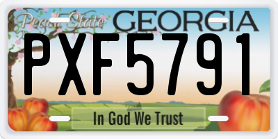 GA license plate PXF5791