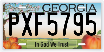 GA license plate PXF5795