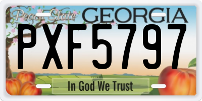 GA license plate PXF5797