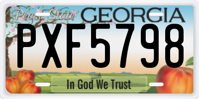 GA license plate PXF5798