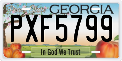 GA license plate PXF5799