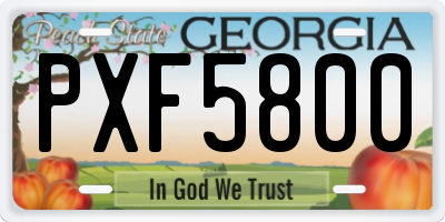 GA license plate PXF5800
