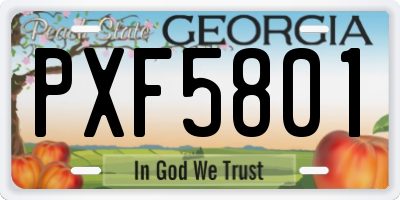 GA license plate PXF5801