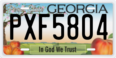 GA license plate PXF5804