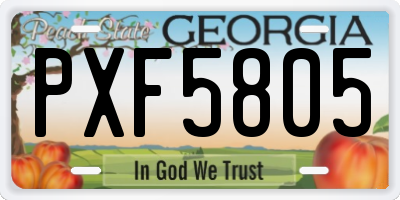 GA license plate PXF5805