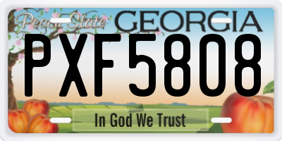 GA license plate PXF5808