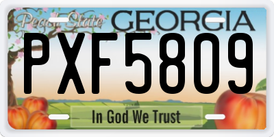 GA license plate PXF5809