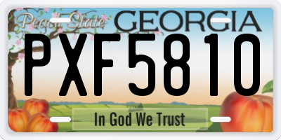 GA license plate PXF5810