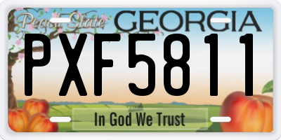 GA license plate PXF5811