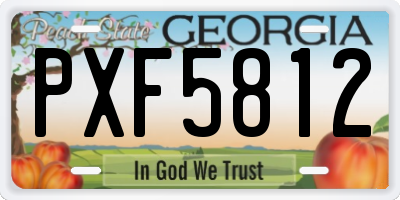 GA license plate PXF5812