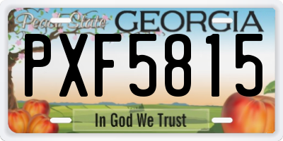 GA license plate PXF5815