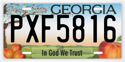 GA license plate PXF5816
