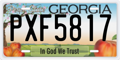 GA license plate PXF5817