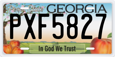 GA license plate PXF5827