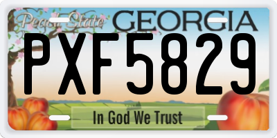 GA license plate PXF5829