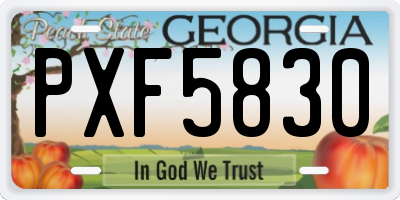 GA license plate PXF5830