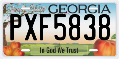 GA license plate PXF5838