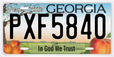 GA license plate PXF5840