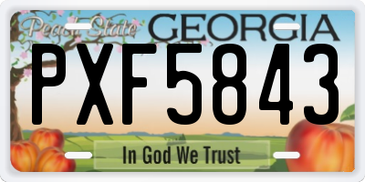 GA license plate PXF5843