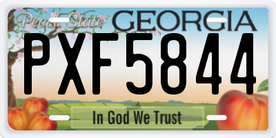 GA license plate PXF5844