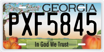 GA license plate PXF5845