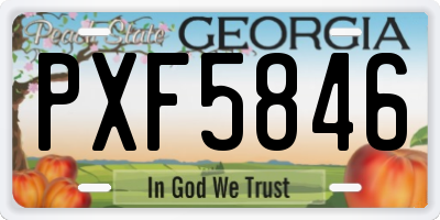 GA license plate PXF5846