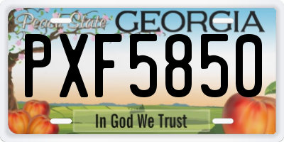 GA license plate PXF5850