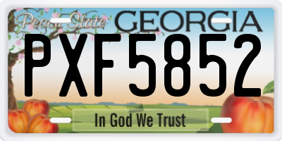 GA license plate PXF5852