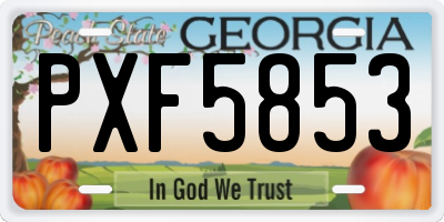 GA license plate PXF5853