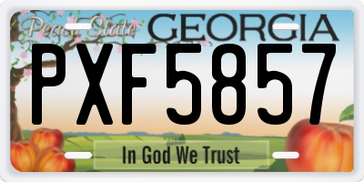 GA license plate PXF5857