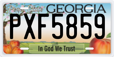 GA license plate PXF5859