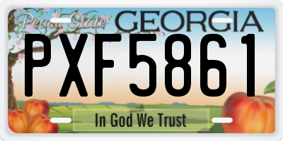 GA license plate PXF5861