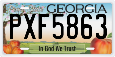 GA license plate PXF5863