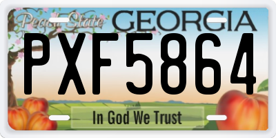 GA license plate PXF5864