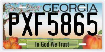 GA license plate PXF5865
