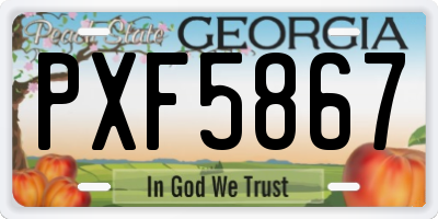 GA license plate PXF5867