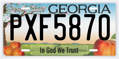 GA license plate PXF5870