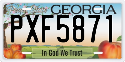GA license plate PXF5871