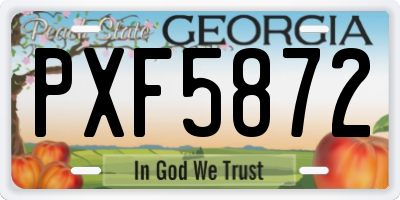 GA license plate PXF5872