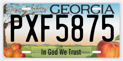 GA license plate PXF5875