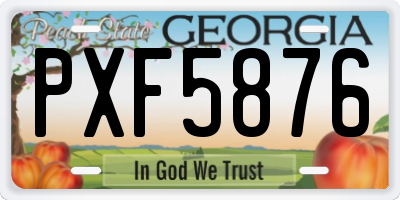 GA license plate PXF5876