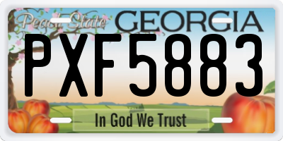 GA license plate PXF5883