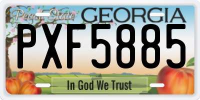 GA license plate PXF5885