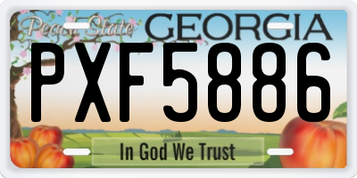 GA license plate PXF5886