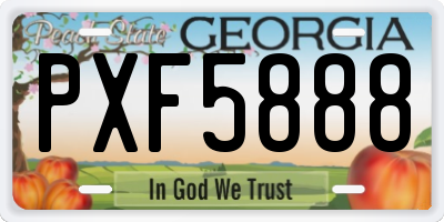 GA license plate PXF5888